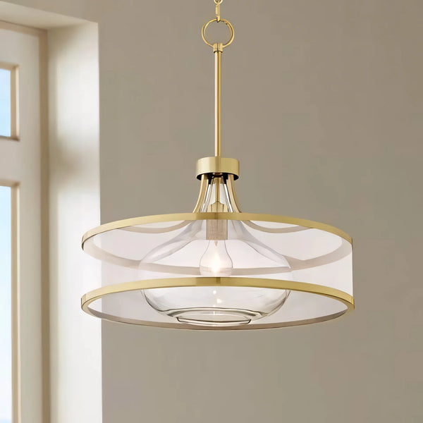 Lirian Antieke Organza Glazen Trommel Hanglamp