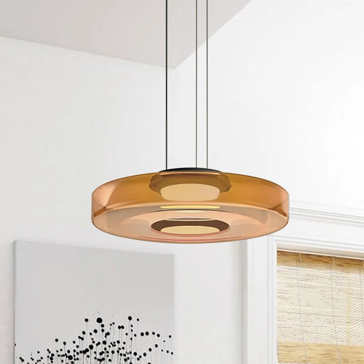 Jonas Creative Glass Pendant Light amber 1layer