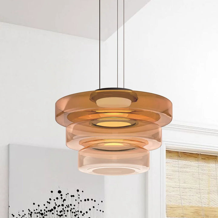 Jonas Creative Glass Pendant Light amber 3layer