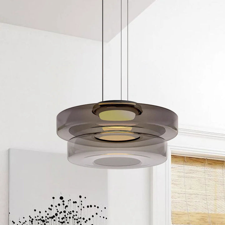 Jonas Creative Glass Pendant Light grey 2layer